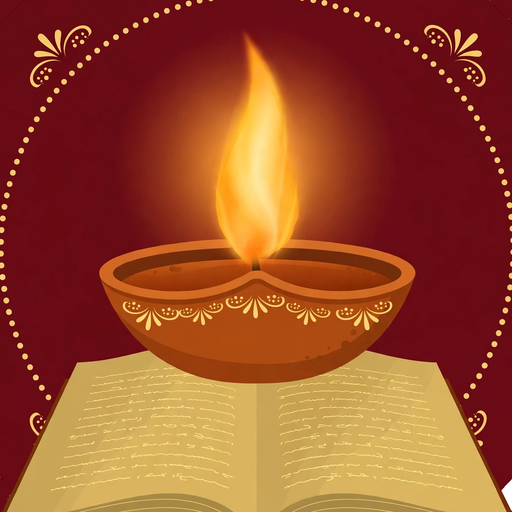 Manas Deep logo — a lit diya resting on an open manuscript of the Ramcharitmanas